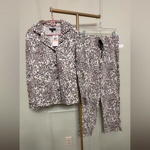 Leopard Print Pajamas Set NWT Women’s Small Clair de Lune 2-piece set MSRP $58
